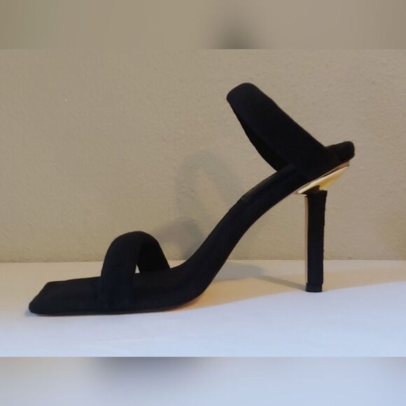 Good American Black Terry Slip On Heeled Sandals Sz 10.5 NEW IN BOX - Picture 3 of 16